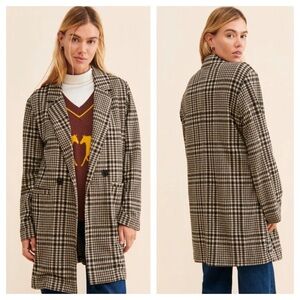 Sanctuary Carleton Knit Longline Blazer Plaid